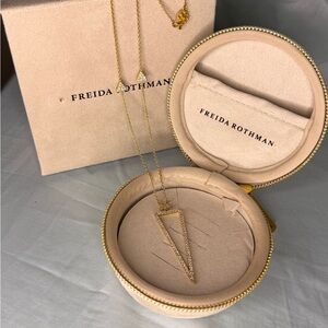 Freida Rothman Gold Triangle Pendant Necklace